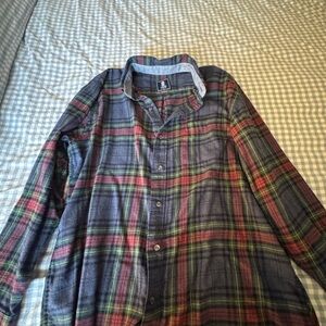 Izod Men's Plaid Casual Button Down Shirt - Red, Green, Blue